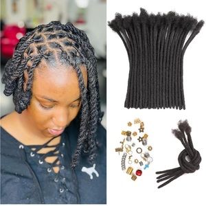 8in loc Extensions Human Hair 60strands 0.6cm Thickness Natural Black Human Hair